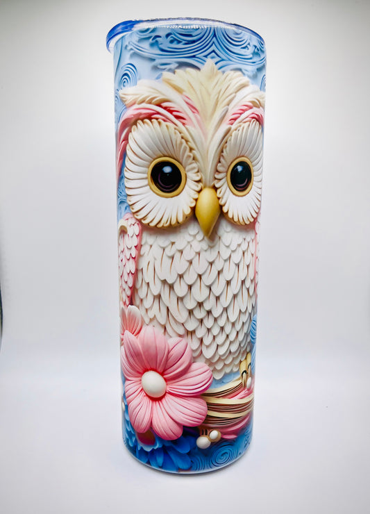 3D Owl 20oz Skinny Tumbler